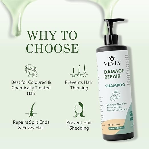71UxCdB0k9L._SX522_ Shampoo, All Hair Types, Nourishing, Repairing, Smoothening, Softening, 200 ml (Damage Repair Shampoo)