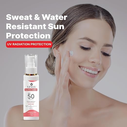 Sunscreen SPF 50 PA++++ with Broad Spectrum UVA UVB Protection and Advanced UV Shield Formula for All Skin Types with No White Cast Deep Moisturization and Lightweight Touch 100g