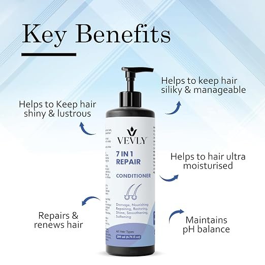 71rzlYqCdoL._SX522_ Conditioner, Anti Hair Fall, Frizz-Free, Soothes Dry Scalp, Boosts Hair Growth, All Hair Types, 200 ml (7 in 1 Repair Conditioner)