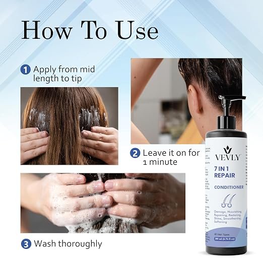 81b8rIEc54L._SX522_ Conditioner, Anti Hair Fall, Frizz-Free, Soothes Dry Scalp, Boosts Hair Growth, All Hair Types, 200 ml (7 in 1 Repair Conditioner)