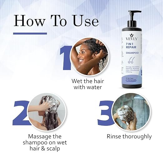 81v3VTrrPSL._SX522_ Shampoo, All Hair Types, Nourishing, Repairing, Smoothening, Softening, 200 ml (7 in 1 Repair Shampoo)