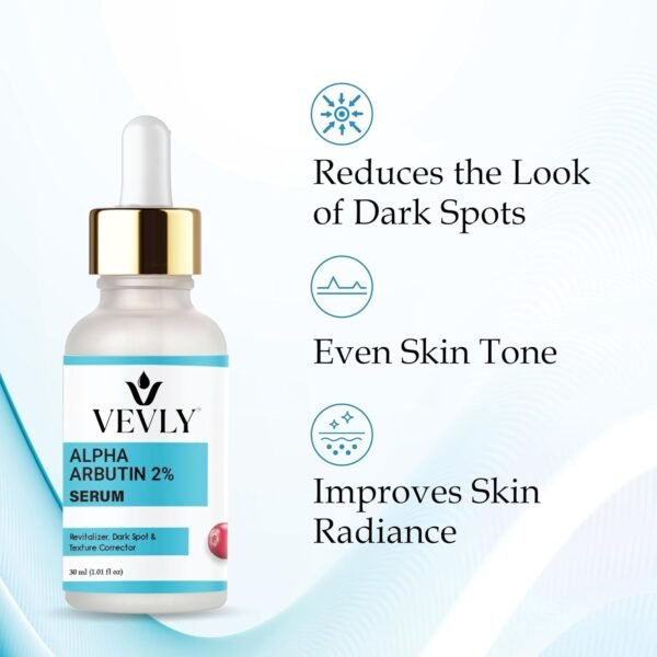 Alpha Arbutin 2% Face Serum for Dark Spot Care, Skin Texture, Brightening, Revitalizer, 30 ml for Men & Women